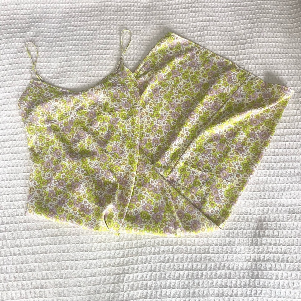 Zara green and purple floral dress size medium NWT